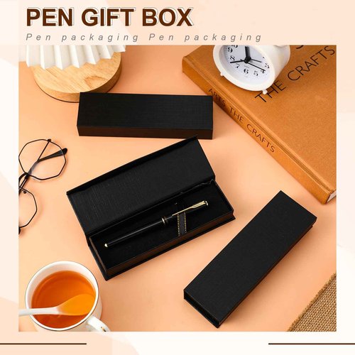 Gersoniel 40 Pcs Pen Boxes Gift Empty Black Pen Case with Cushion Cardboard Box Display Case for Jewelry Gift Birthday Souvenir Presentation Business Christmas Office Supplies