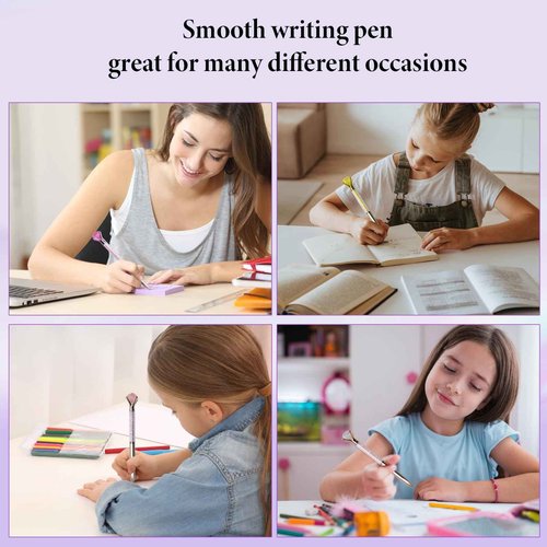 SENONAPO 120 Pack Big Crystal Diamond Pens 8 Colors Retractable Ballpoint with Bling Rhinestones Gem Plated Black Ink Pens for Office, Wedding, and Gift Supplies,Women