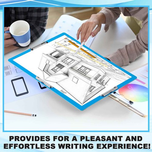 Tenceur 8 Pcs 11x17 Clipboard Three Clip Blue Extra Large Clipboard Horizontal Drawing Board 11 x 17 Inch Art Sketching Landscape Board for School Office Students Teachers Supplies