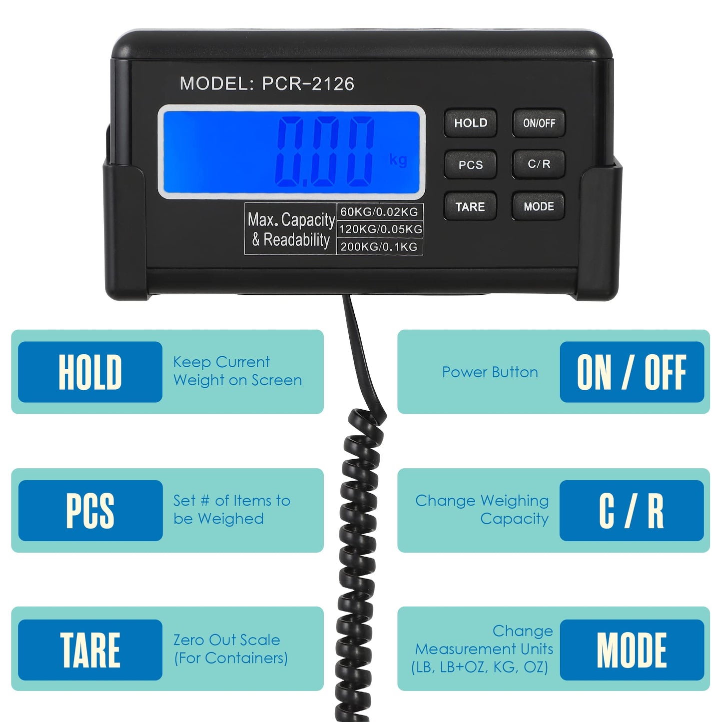 Houseables Dog Scale, Dog Scale for Large Breed, Pet, 440 LB, Livestock, Pet Weight, Animal, Veterinary, Sheep, Goat, Pig, Shipping, Packages, Weighing, Puppy, Vet, Heavy Duty, Digital, 41x21 Platform