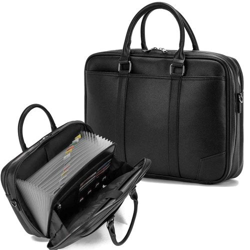 Accordian File Organizer with Handle,briefcase,15.6 in Laptop Bag Portable Document Organizer Handbags Back packs