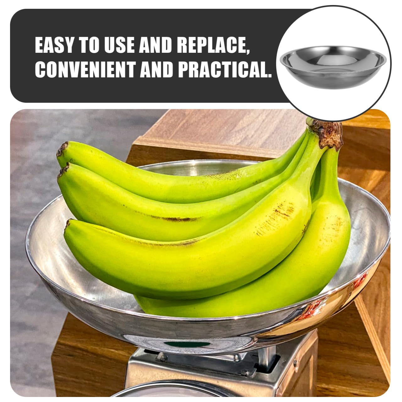 Stainless Steel Weighing Pan 10.1X10.1X2.1 Inch Replacement Scale Tray for Digital Kitchen Scales Accurate Food Measuring Bowl Durable and Easy to Clean for Home and Bakery