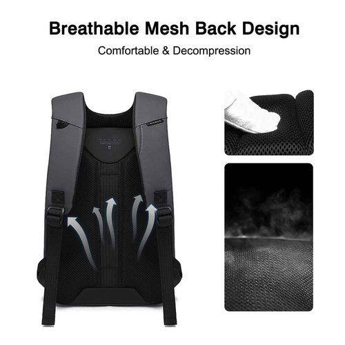 FANDARE Anti-Theft Backpack Business Daypacks fits 15.6 Inch Laptop Travel Large Backpack with USB Charging Port Waterproof Computer Bag Bookbag for Women Men Notebook Black
