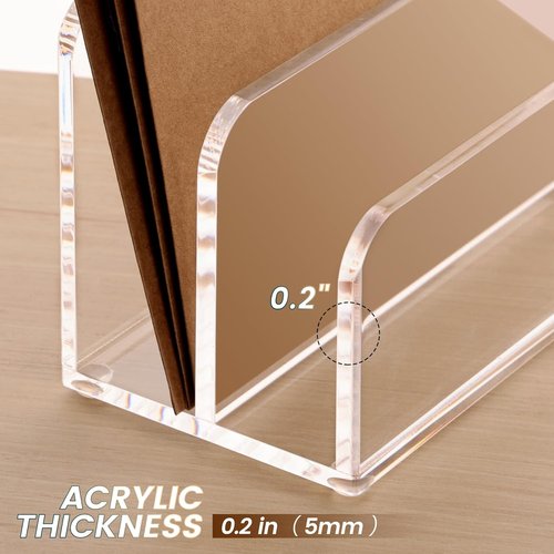 DINGHUO Acrylic Desk Organizer - 2-Section Clear Mail & Document Holder for Office & Home Storage