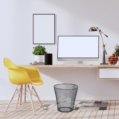 10 Pack Round Waste Basket,Wire Mesh Desk Metal Trash Garbage Can Wastebasket Recycling Black Trash Bins Garbage Container for Bedroom Office School Kitchen Home Living Room Bathroom