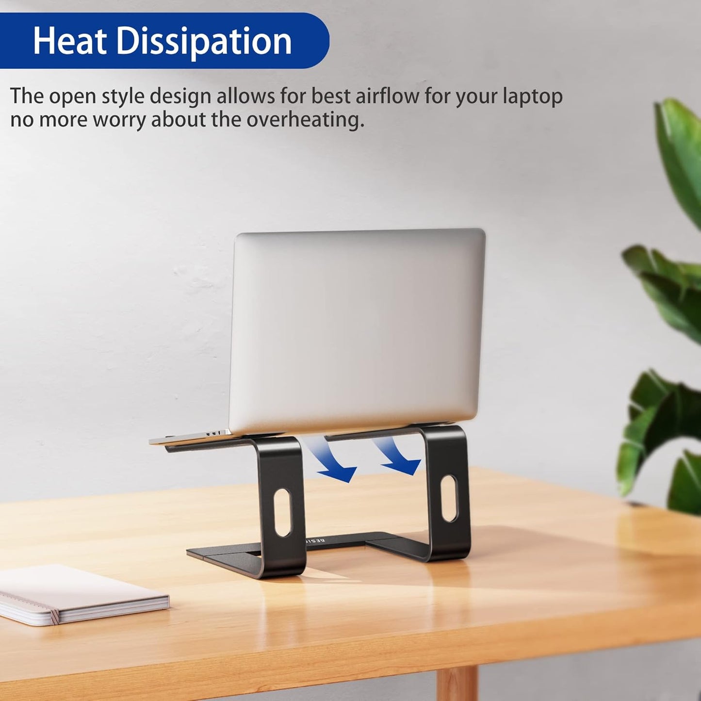 BESIGN LS03 Aluminum Laptop Stand - Ergonomic Detachable Riser for 10-15.6" Laptops | Black