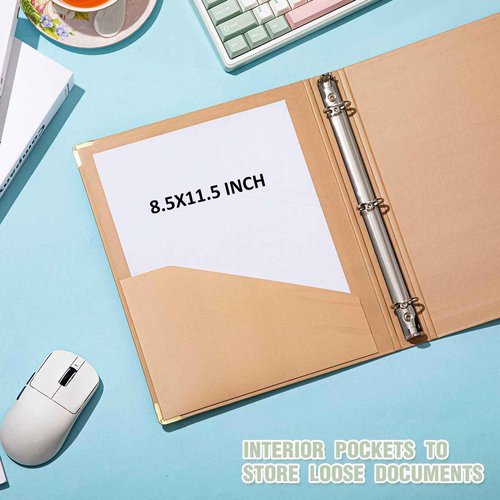 Janlaugh 4 Pack 3 Ring Clipboard Binder 1 Inch, Aesthetic Floral Clipboard Binder with Pockets, 8 Tab Dividers, 2 Blank Stickers Monthly Plan Labels for School, Office, Wedding(Fit Letter Size Paper)