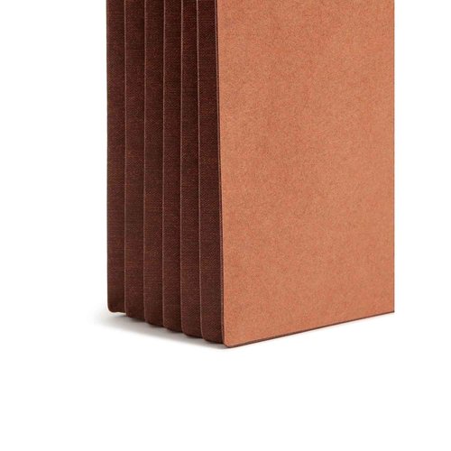 Smead End Tab Pocket, Reinforced Straight-Cut Tab, 5-1/4" Expansion, Extra Wide Letter Size, Redrope with Dark Brown Gusset, 10 per Box (73691)