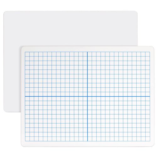 Bright Creations 24 Piece Set - 12 Pc XY Axis Graph Whiteboard 9 x 12 inches - Dry Erase Board Double-Sided Lap Board with Erasers for Classroom Supplies