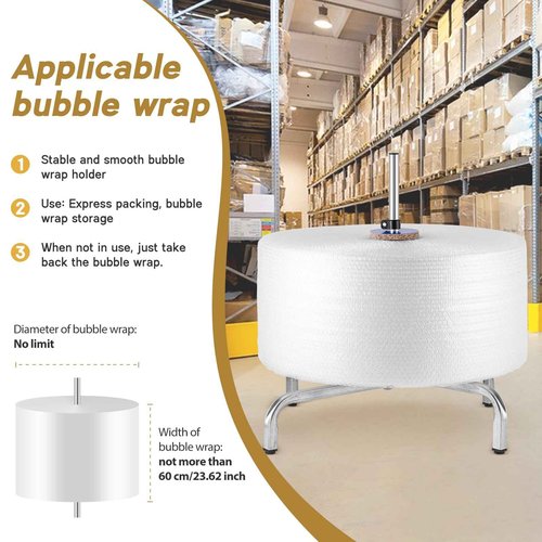 Consfly 23.62 Inch Bubble Wrap Roll Dispenser, Manual Tabletop Bubble Cushion Foam Wrap Holder for Packing, Moving and Shipping