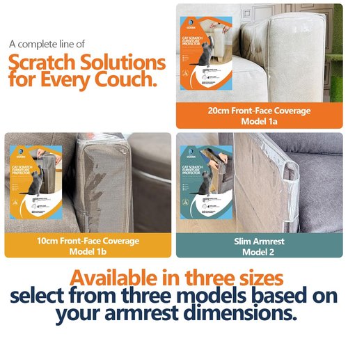 Cat Scratch Furniture Protector for Couches, Couch Arm Covers, Anti-Scratch Furniture Protector for Leather Couch, Cat Deterrent, Sofa Arm Covers, Couch Corner Protector - Model 1b