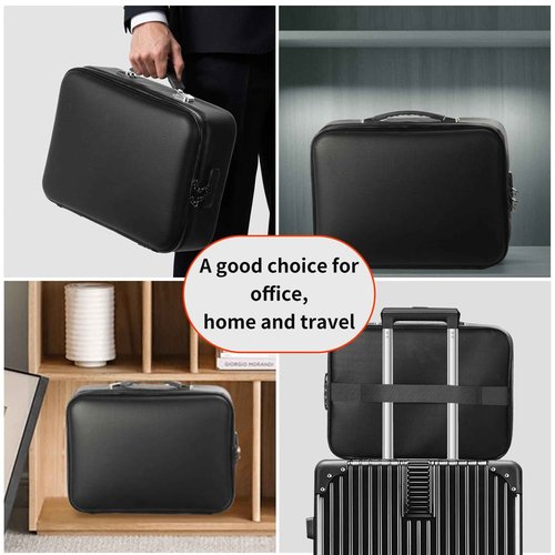 Zanoal Fireproof Safe Document File Organizer Box, 5200°F Portable File Organizer with Lock,Hard Case Highly Flame-Resistant Fire Proof Waterproof File Bag with Lock, Fire Safe Home Valuables Storage