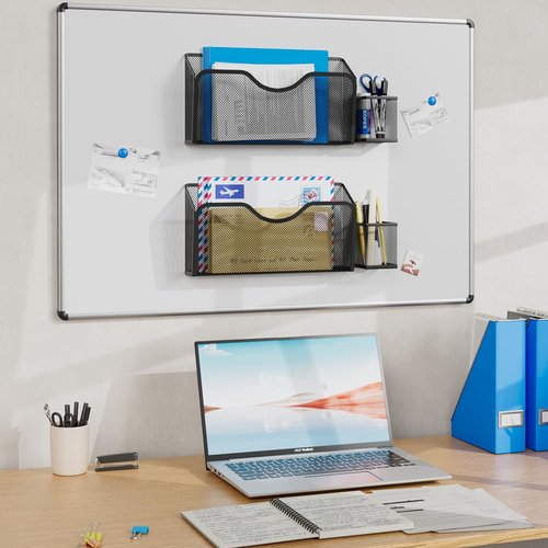 JANE EYRE Magnetic File Holder - 2-Piece Hanging Organizer for Documents & Magazines | No Drilling, Black