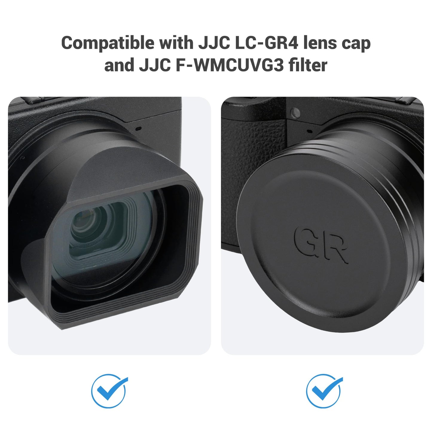 JJC GR IV Lens Hood for Ricoh GR4 GRIV HDF Monochrome Digital Camera Accessories, Aluminum Lens Protective Shade for Ricoh GR 4, No Vignetting and Anti-Scratches