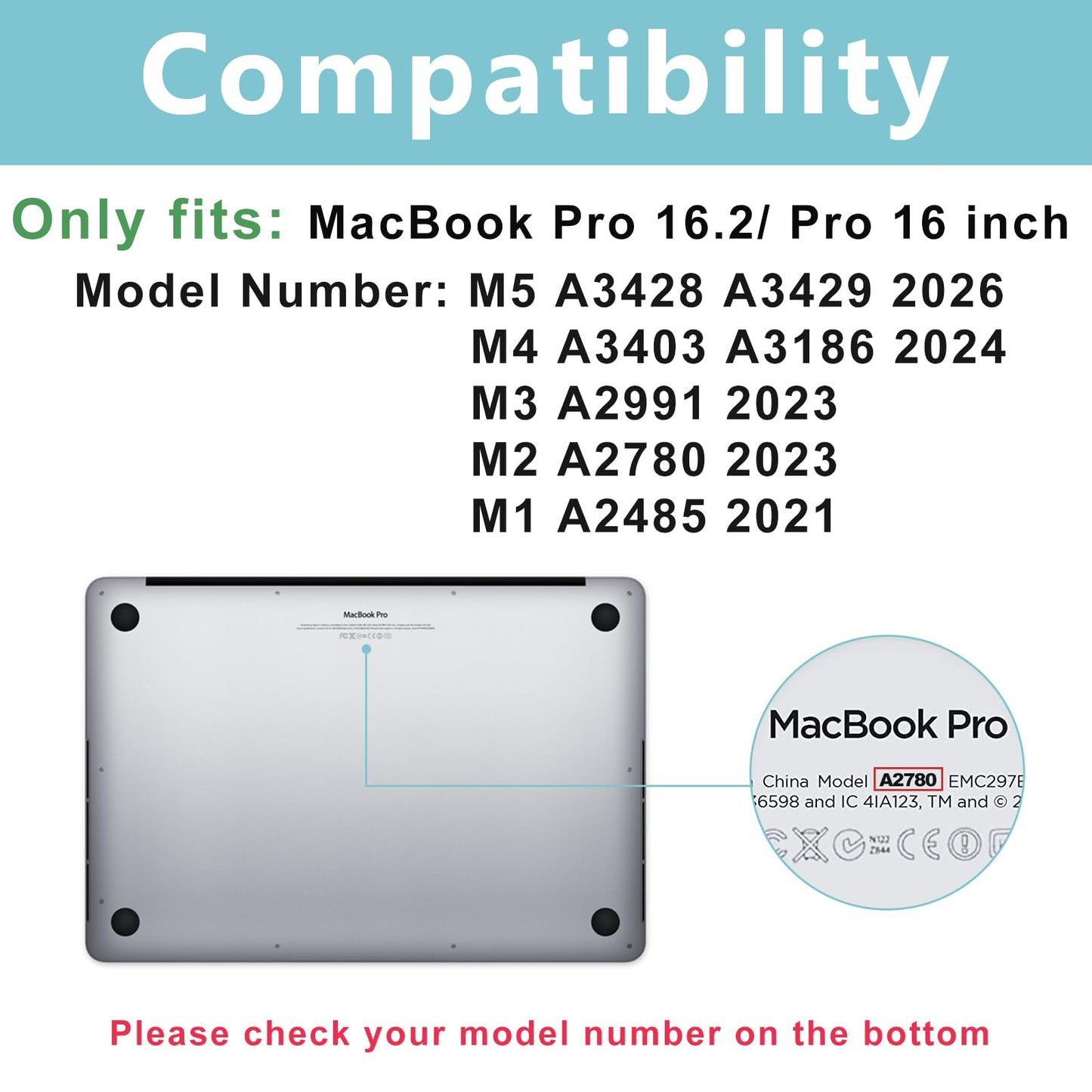 ProCase for MacBook Pro 16 Inch 2026 2025-2021 M5 M4 M3 M2 M1 Pro/Max, Translucent Hard Shell Shockproof Cover for MacBook Pro 16.2" -Black