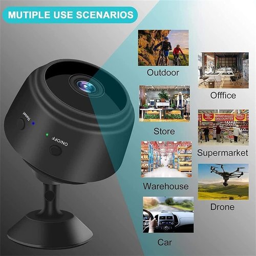 CIKSONT Secret Security Camera, Hidden Camera Wireless, Mini Wire-Free Monitor with Night Vision Function, WiFi Camear Outdoor Wireless 1080p HD (Black, 3)