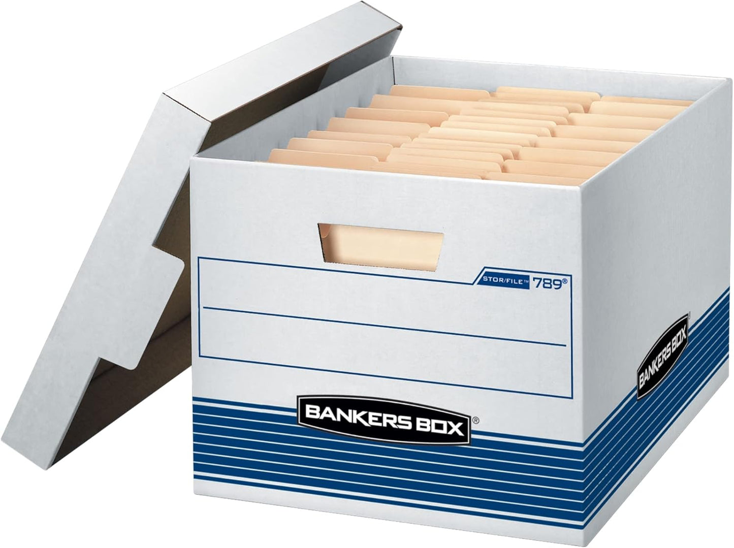 Bankers Box Medium Duty File Storage Boxes - 12-Pack with Lids | FastFold Assembly for Letter/Legal Size
