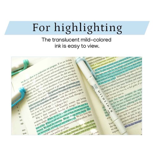 QULLITY Double-Ended Creative Highlighter set of 40 colors original pen pouch (Blue)