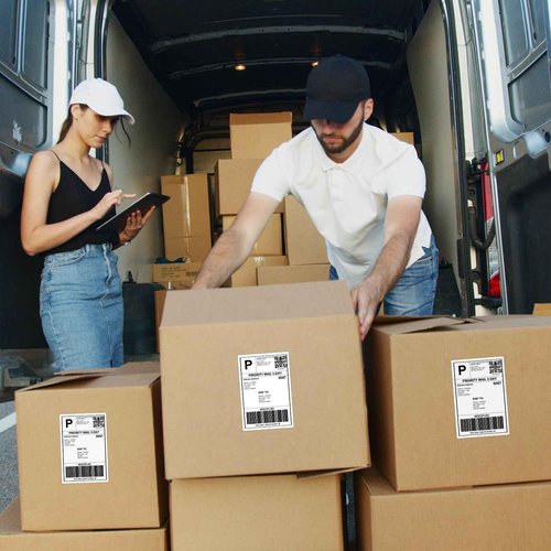 2160 Labels 4.07"x6.4" Shipping Thermal Label Replacement for Brother DK-1247 Used with Brother QL-1100 QL-1050 QL-1050N QL-1060N Printer, Misofuki 12 Roll 103mmx164mm Die-Cut White Label with 1 Frame