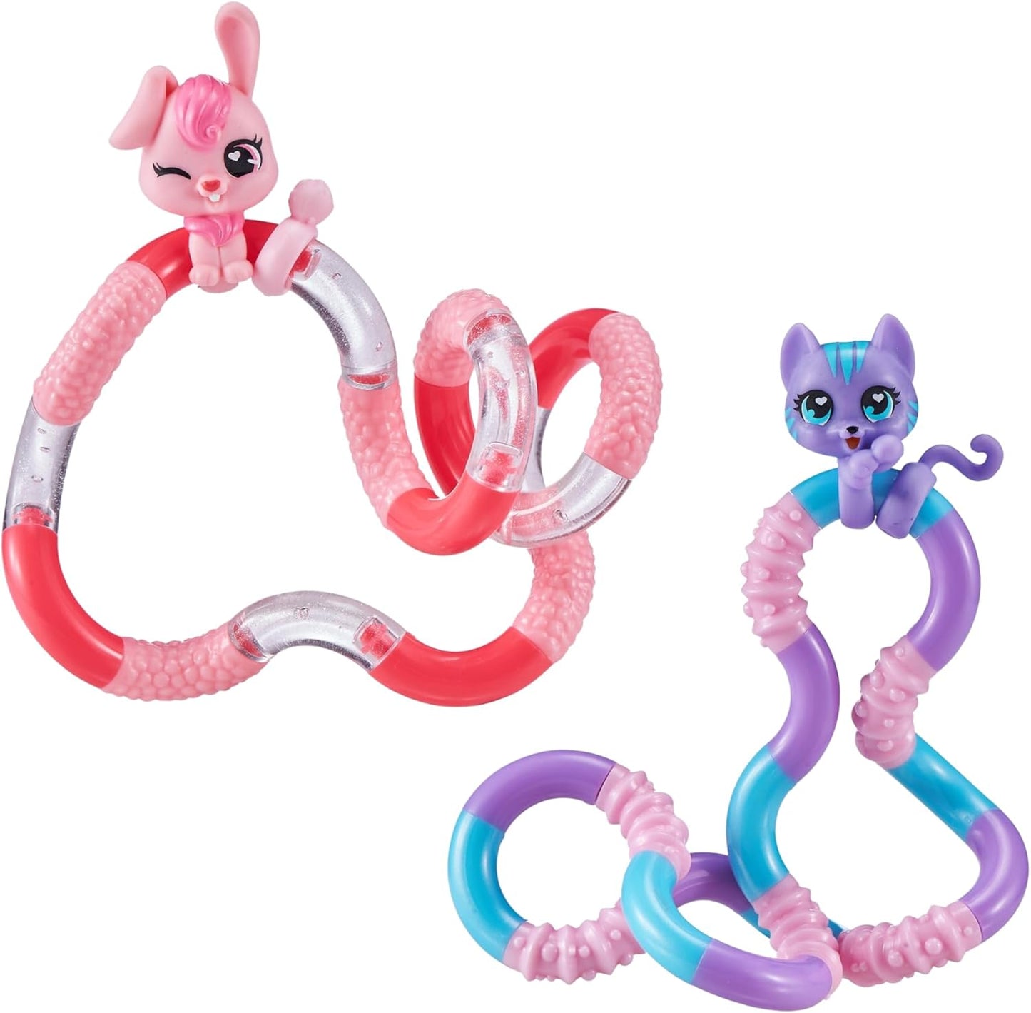Tangle Jr. Pets 2-Pack Fidget Toys for Kids - Adorable Kitty & Bunny Characters | Perfect Gift for School