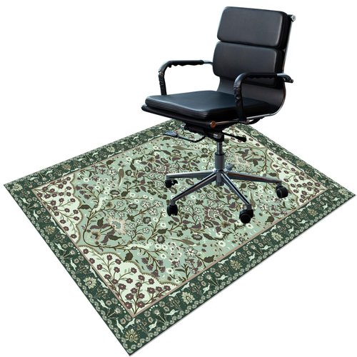 Xuzrdaa Chair Mat for Hardwood Floor/Tile Floor, Low Pile Desk Chair Mat for Hard Floors, Office Floor Mat Chair Floor Protector for Rolling Chair, Computer Chair Mat(Green,48"x 60")