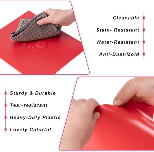 Aegero Plastic File Folders - Durable 2-Pocket Design with Business Card Slot | 7-Pack, Pink, Letter Size