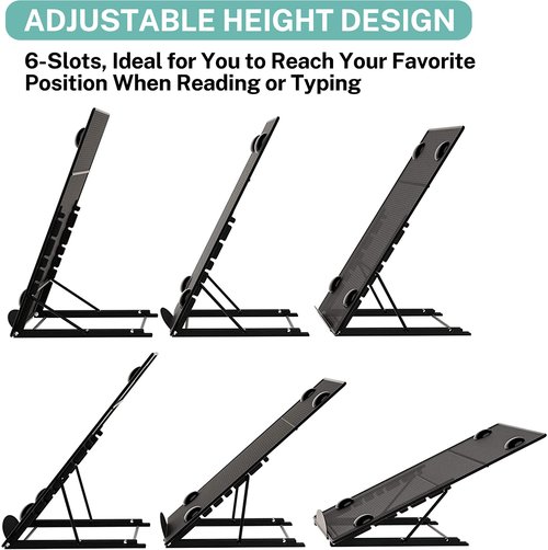 MaxGear Desktop Document Holder for Typing, Paper Holder Stand for Desk with 4 Magnetic Buckles, Metal Mesh Letter Copy Holder for Monitor Computer Reading with 6 Adjustable Positions, Black