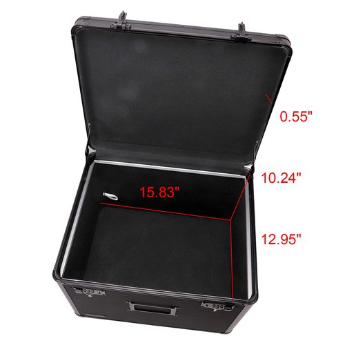 Vaultz Locking File Storage Box, Two-Handled, Letter/Legal File Storage, Tactical Black, 16.5 x 13.5 x 12 inches