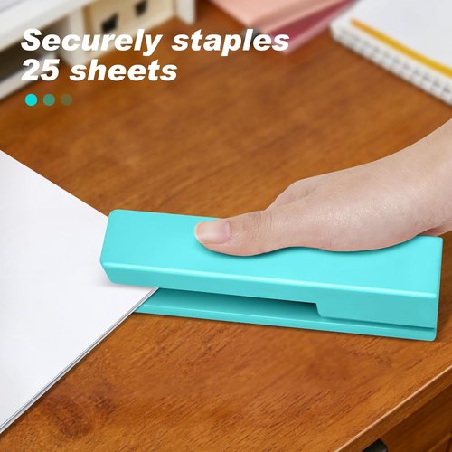 Office Desktop Stapler - 25 Sheet Capacity with Staple Remover | Non-Slip Design for Home & School - Green