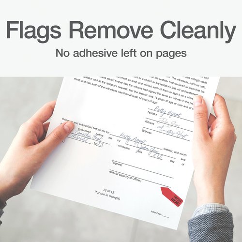 Redi-Tag Sign Here Printed Arrow Dispenser Flags, 120 Flags per Dispenser, 1-7/8 x 9/16 Inches, Red (81024)