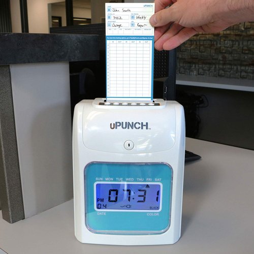 uPunch FN1000 Smart Time Clock System for Small Business: Auto Align Punch Clock with Free Mobile App for Digital Time Card Management and Payroll