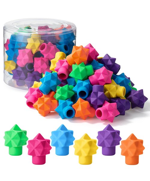 Mr. Pen- Pencil Erasers Toppers, 48 Pack, Vibrant Colors, Erasers for Pencil, Pencil Top Erasers, Back to School Supplies