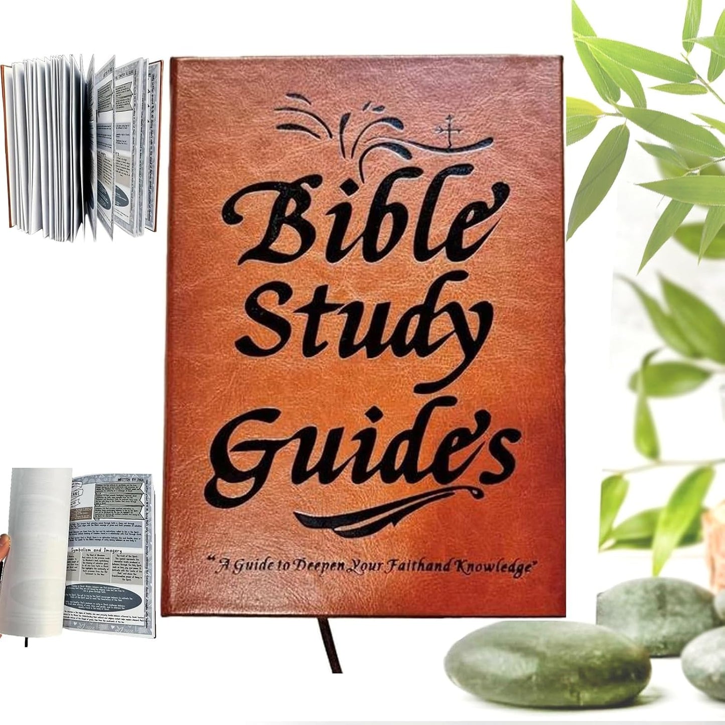 Skiennix Bible Study Guide Journal - 66-Page PU Leather Notebook for Beginners | Daily Scripture Quotes & Prayer Reflections