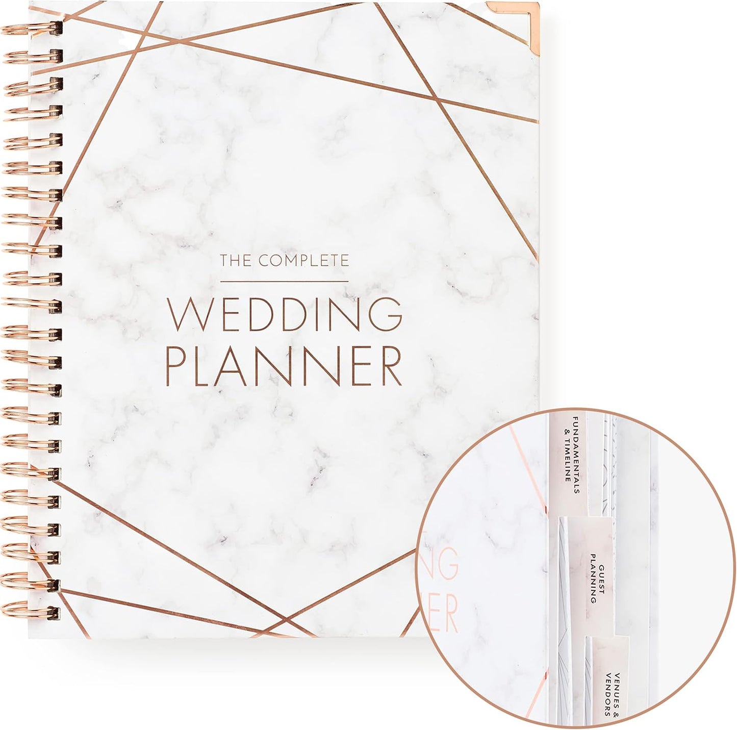 Skiennix Wedding Planner Book - Ultimate Bridal Organizer with Countdown Calendar | Marbled Design