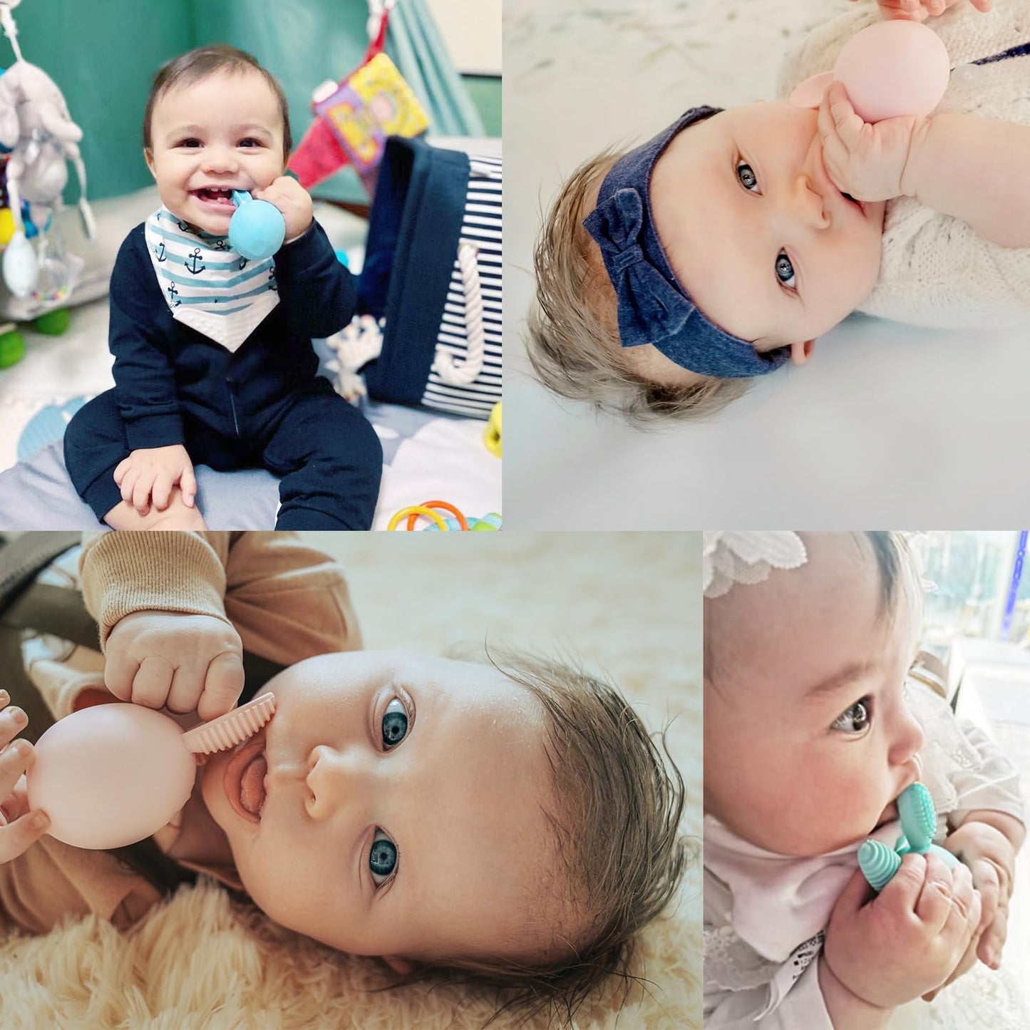 Skiennix Baby Teething Toy - Easter Bunny Rabbit Egg Rattle for Teething Pain Relief - Mint Color