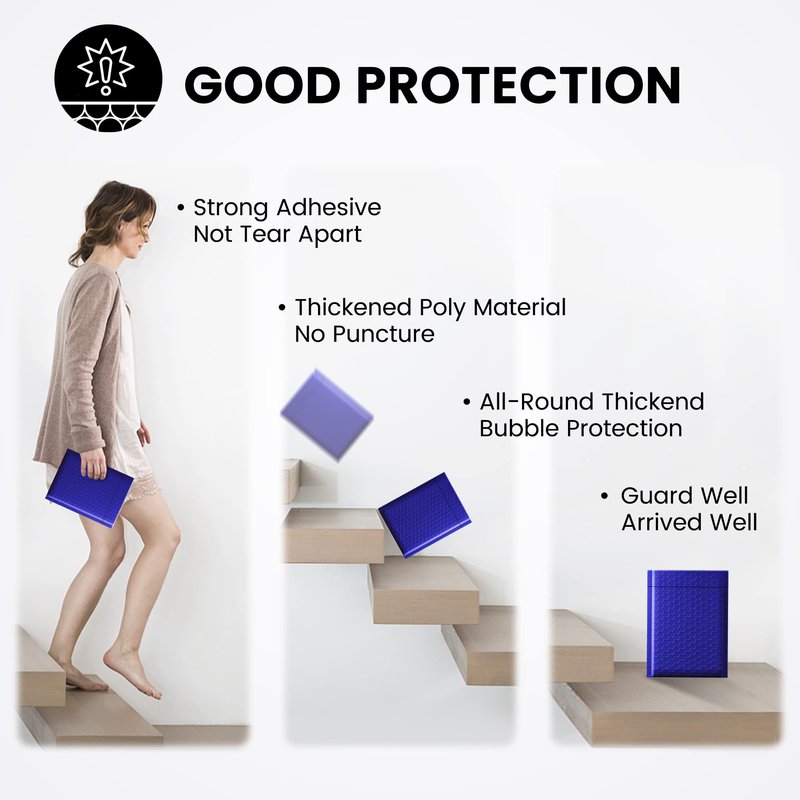 Fuxury 500 Pack Royal Blue Bubble Mailers 6x10 Inch, Small Bubble Shipping Envelopes#0 Thick Bubble Padded Mailer Strong Adhesion Padded Envelopes for Mailing Jewelry,Makeup