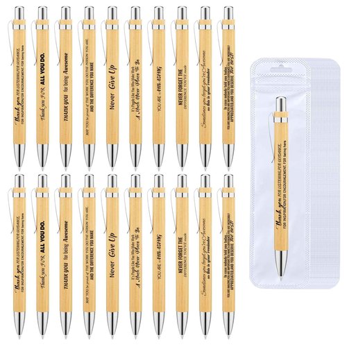 200 Pcs Employee Appreciation Gifts Pens Bulk - 100 Inspirational Ballpoint Pens & 100 Bags, Perfect Thank You Gifts for Staff, Teacher, Nurse,Volunteer,Office Supplies for Coworkers, School & Team