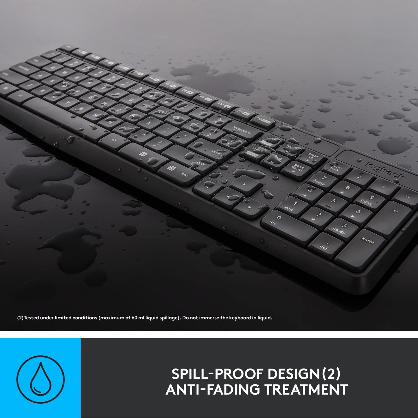 Logitech MK235 Wireless Keyboard and Mouse Combo for Windows, 2.4 GHz Wireless USB Receiver, 15 FN Keys, Long Battery Life, Compatible with PC, Laptop
