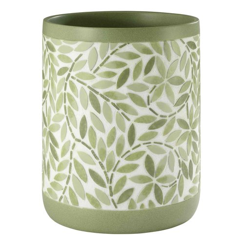 Avanti Linens - Wastebasket, Resin Accessories, Guest Bathroom Essentials (Stratford Collection, Green)