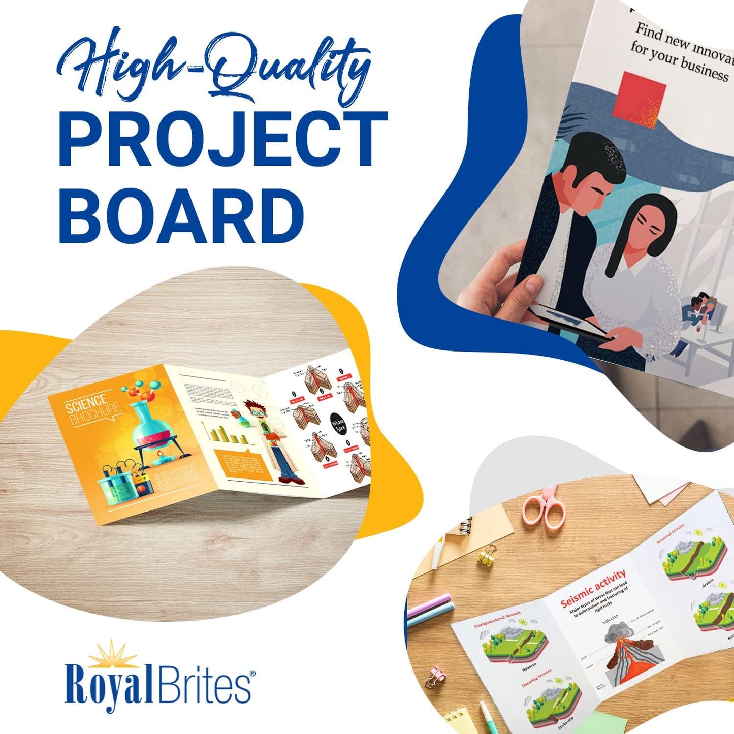 Tri-Fold Project Board - 14 x 33 Inches | Perfect for School Projects and Presentations
