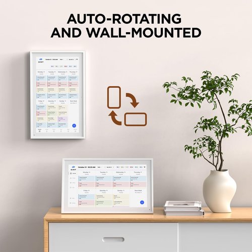 Mezed 21.5" Smart Digital Calendar, Meal Schedule, Duty Chart, HD Smart Touch Screen Home Interactive Electron Calender - Built-in Digital Photo Frame Function (white, 21.5)