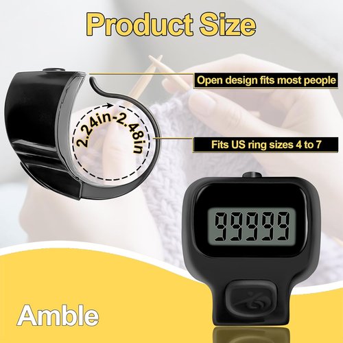 Amble Clicker Counter - 6 Pack Electronic Tally Counters for Knitting, Crochet, Golf & More