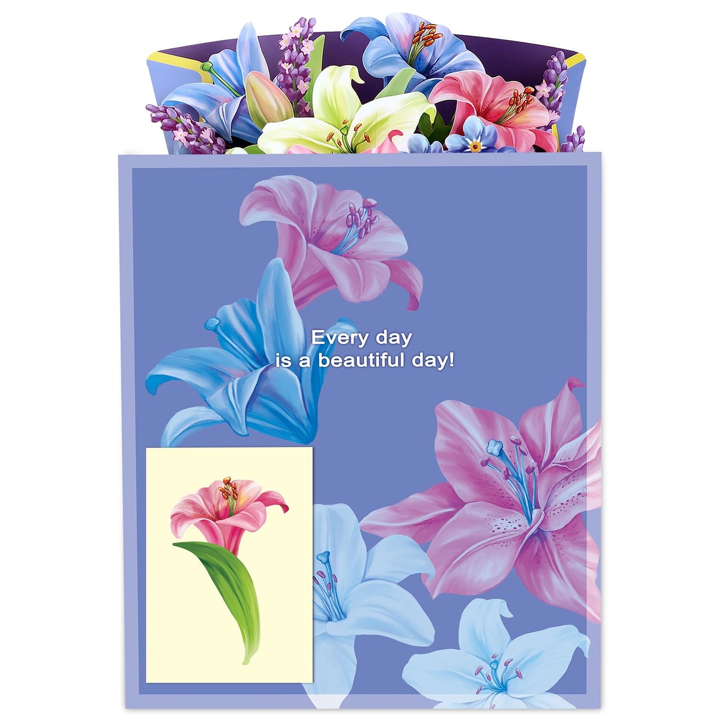 Airpark Pop Up Flower Cards, 3D Paper Flowers Bouquet Birthday Card 12’‘ with Blank Note and Envelope, Mother's Day, Get Well Greeting, Anniversary, Thank You, Easter Gifts Cards for Women Mom, Lillie