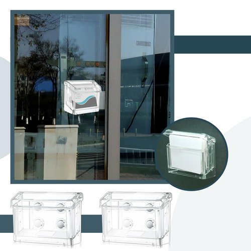 Jetec 2 Pcs Magnetic Outdoor Business Card Holder, Acrylic Vehicle Clear Business Card Holder Mount Box for Smooth Metal Surface for Office Store Trucks Wall, 4.25 x 1.46 x 2.87 Inch