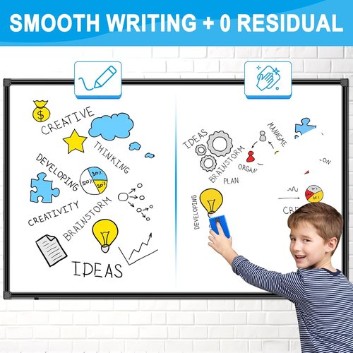 H-Qprobd Magnetic Dry Erase Board - 72"x48" Large Whiteboard with Black Aluminum Frame for Home, Office & Classroom