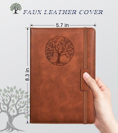 Biuwory Graph Paper Notebook - 140 Pages Hardcover Journal for Work & School | 5.7" x 8.3" Brown