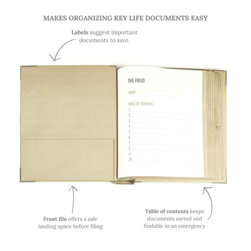 Savor|2025 Updated Edition Family Emergency Binder ™ | Custom Dyed Cloth Expanding File Folder for Important Papers, Babysitter Binder, Birth Certificates, Social Security Cards, Passports, Photos