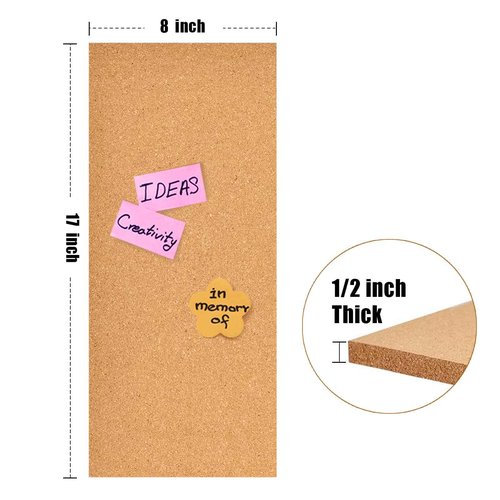 Aitakatta 17x8 Cork Board Tiles Bulletin Board, 1/2" Thick Self-Adhesive Cork Boards for Walls, Cork Tiles Vision Board for Home, Office, School, Bulletin Board Decorations(12mm,12pc)