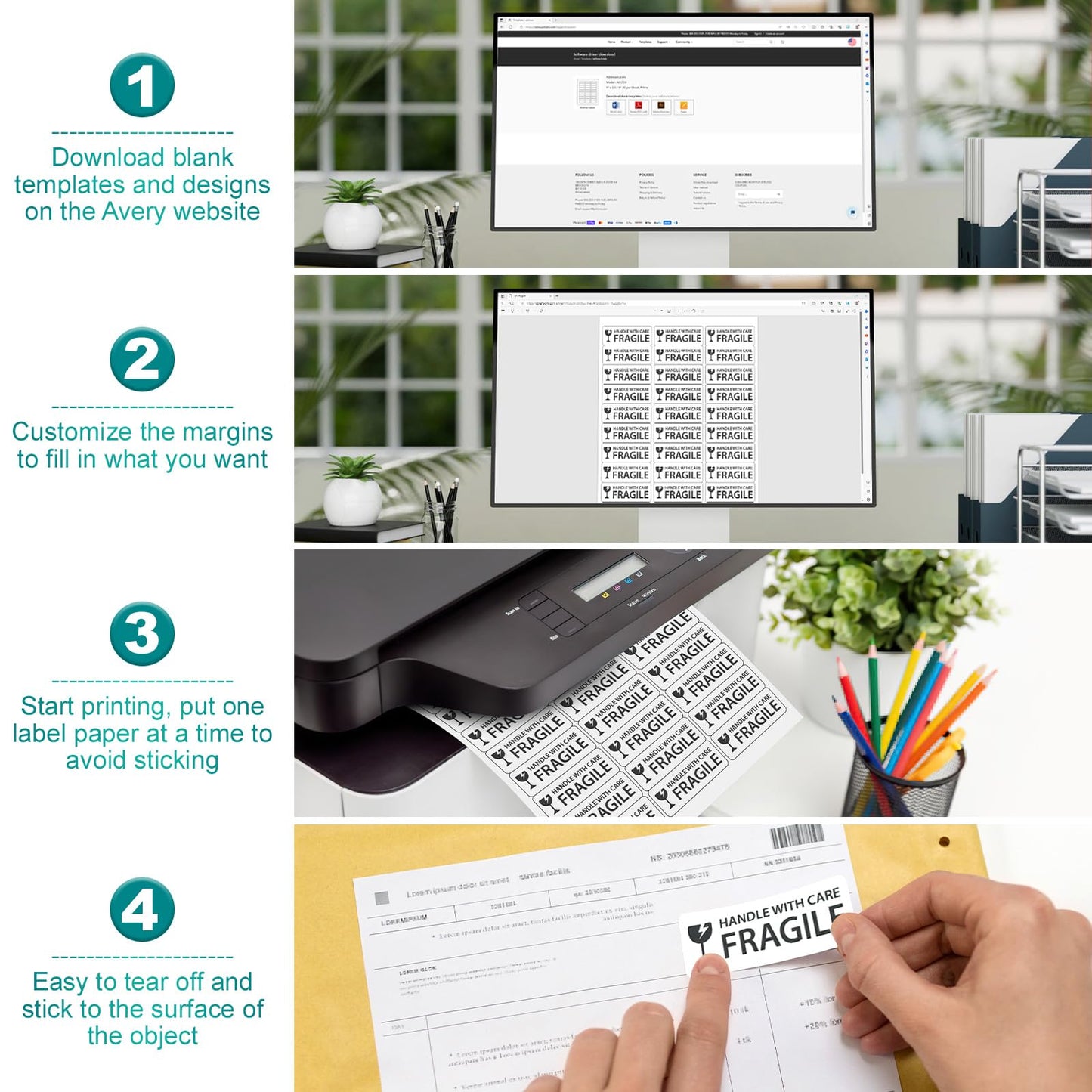 Address Labels 1" x 2-5/8" Matte Sticker Paper, 30 Up 250 Sheets (7500 Labels), Printable Shipping Mailing Labels for Inkjet & Laser Printer, White Blank Label Sheets for Small Business & Office