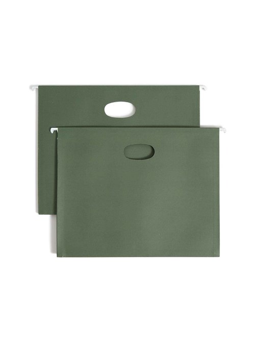 Smead Hanging Pocket with Full-Height Gusset, 3-1/2" Expansion, Letter Size, Standard Green, 10 per Box (64220), Pack of 1